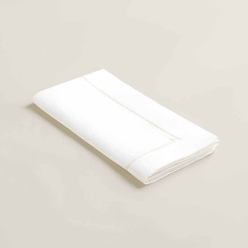 エルメス　テーブルナプキン　２枚 新品　未使用 テーブルナプキン 《アンテルリーニュ》 - ホワイト | Hermès